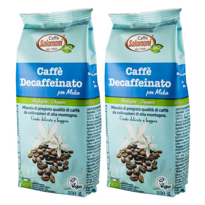 Set 2 x Cafea Bio Decofeinizata Salomoni, 250 g
