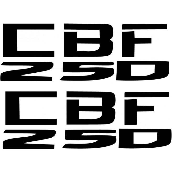 Sticker x2, Honda CBF250, Negru, 20cm