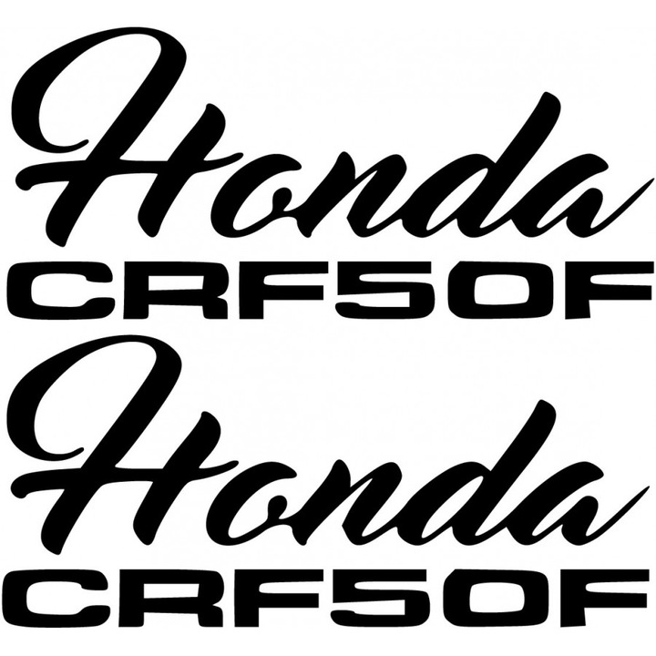 Sticker x2, Honda CRF50F, Negru, 20cm