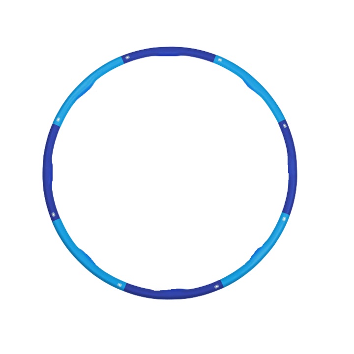 Cerc pentru fitness/masaj Haigou, metal/spuma, albastru, 6 - 8 segmente, 1,2 kg