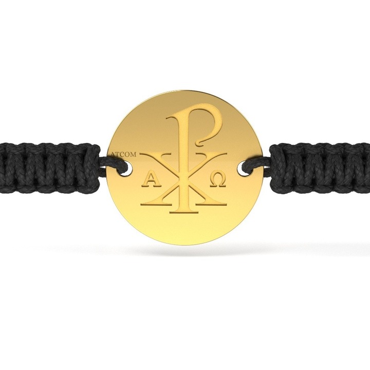 Гривна от жълто злато с корда православна модел 09