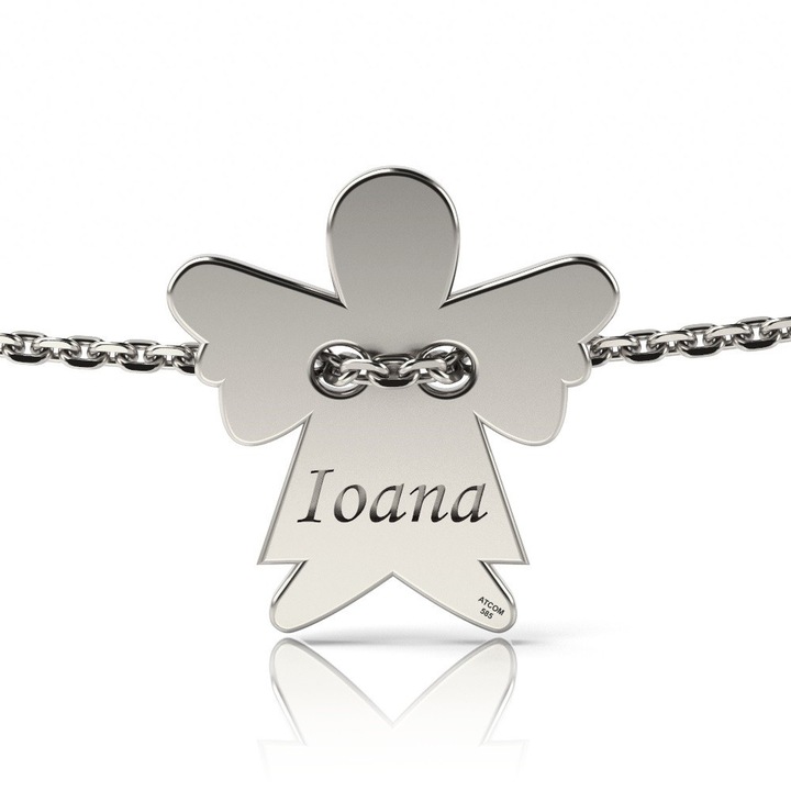 Bratara cu lantisor din aur alb Ingeras