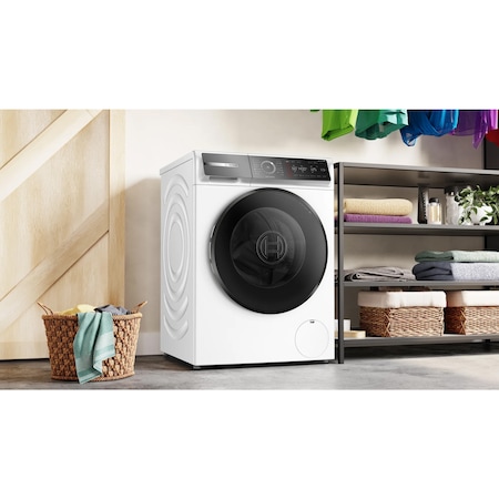 Masina de spalat rufe Bosch WGB25400BY, 8 kg, 1400 RPM, EcoSilence Drive, Home Connect, Clasa A, 60 cm, Alb