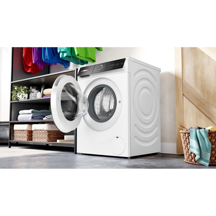 Masina de spalat rufe Bosch WGB256A0BY, 10 kg, 1600 RPM, EcoSilence Drive, Home Connect, I-Dos, Clasa A, 60 cm, Alb