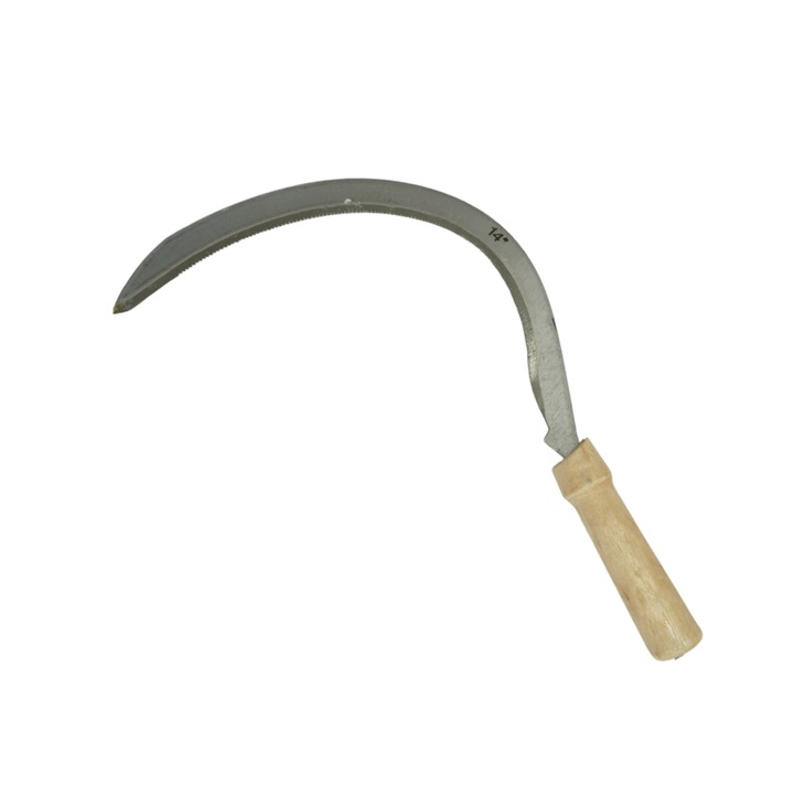 Secera din otel zimtata cu maner din lemn 40 cm