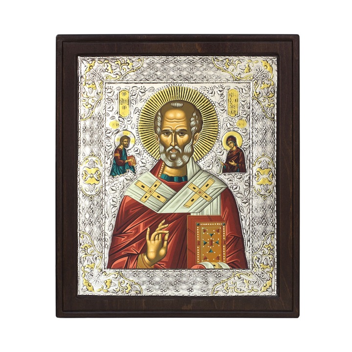 Icoana din argint Sfantul Ierarh Nicolae 36x43 cm