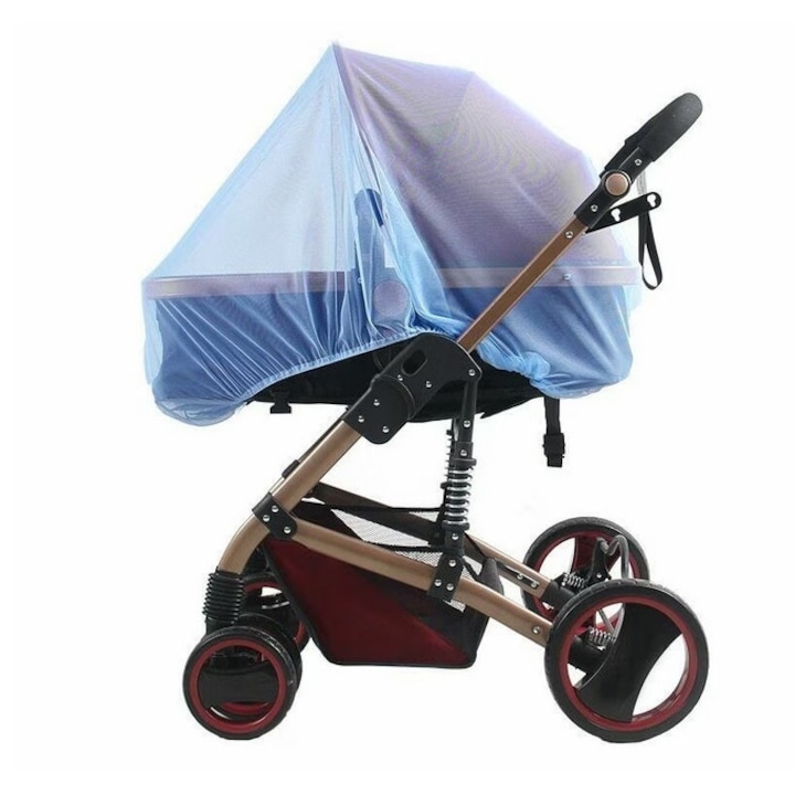 Мрежа против насекоми и комари за бебешка количка DAVIDAMI CONCEPT®, цвят Син, размер 110 х 90 см