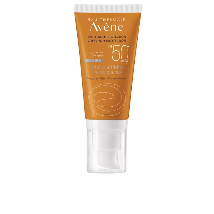 Crema faciala cu protectie solara anti-imbatranire pentru piele sensibila, Solar SPF50+, Avene, 50 ml