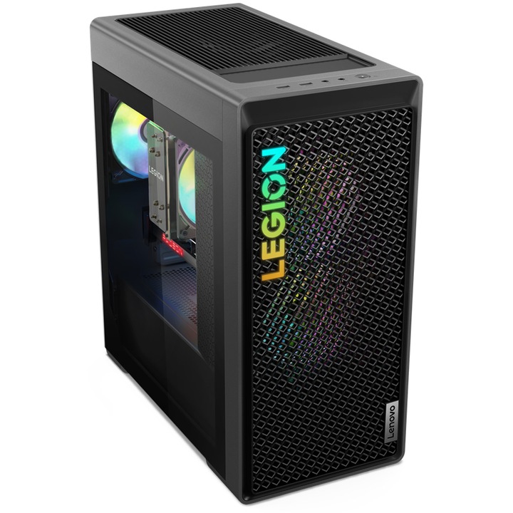Lenovo Legion Tower 5 26ARA8 Gaming asztali számítógép, AMD Ryzen™ 7 7700, 32GB RAM, 1TB SSD, Nvidia® GeForce RTX™ 4070 12GB GDDR6X, NoOS, Fekete
