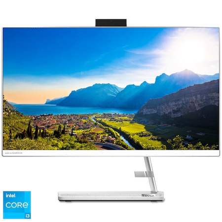 Sistem All-in-One Lenovo IdeaCentre AIO 3 24ITL6 cu procesor Intel® Core™ i3-1115G4 pana la 4.10 GHz, 23.8", Full HD, IPS, 8GB, 256GB SSD M.2 2242 PCIe® NVMe®, Intel® UHD Graphics, No OS, White
