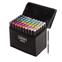 Set 60 markere duble GALAXIA®, Carioci profesionale, Cu cerneala pe baza de alcool, Multicolore