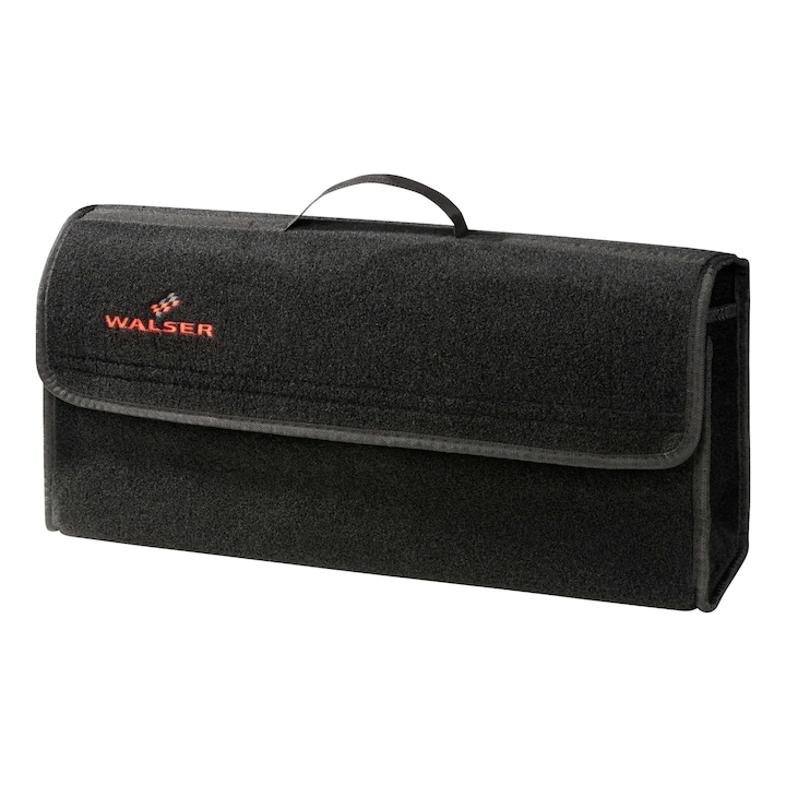 Organizator auto portbagaj Walser, XXL, velcro pentru fixare antiderapanta, cu maner, negru, 57x16x21 cm