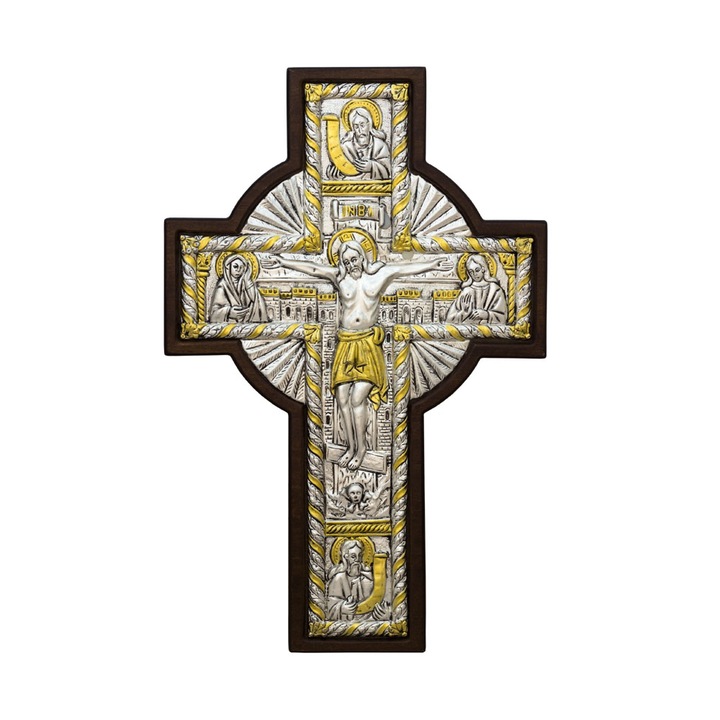 Cruce din argint - Rastignirea 10x14 cm