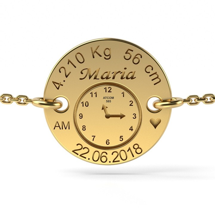 Гривна Birthday Clock, Жълто злато
