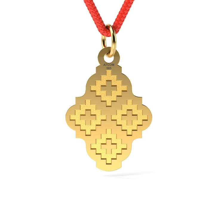 Висулка, С връв, Традиционни трансилвански мотиви, Жълто злато