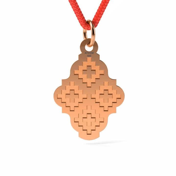 Висулка, С връв, Традиционни трансилвански мотиви, Розово злато