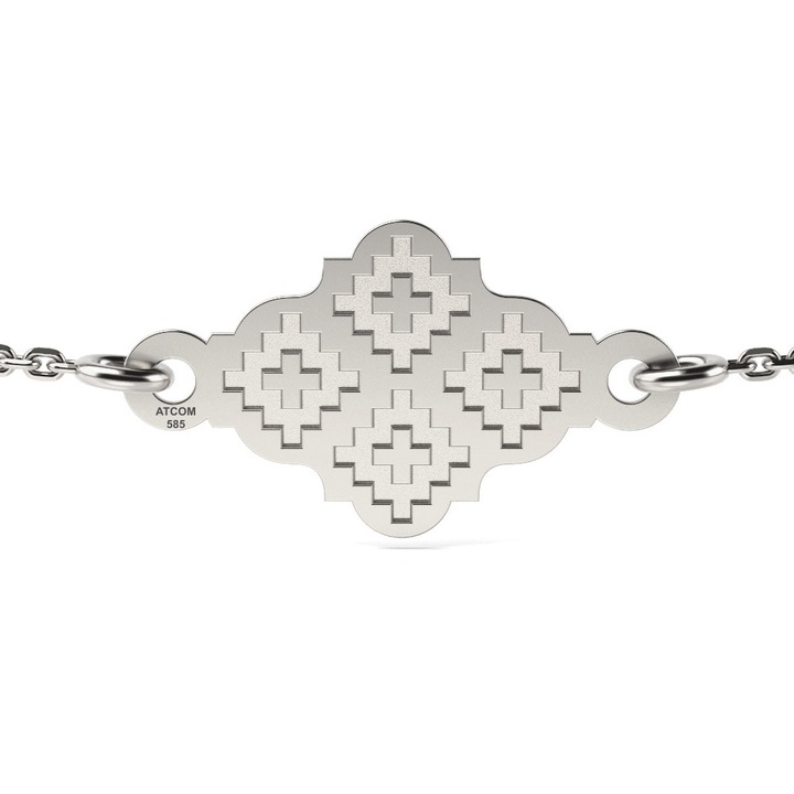 Гривна с верига от бяло злато Традиционни трансилвански мотиви