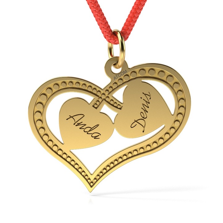Висулка от въжета от жълто злато Mirific Hearts