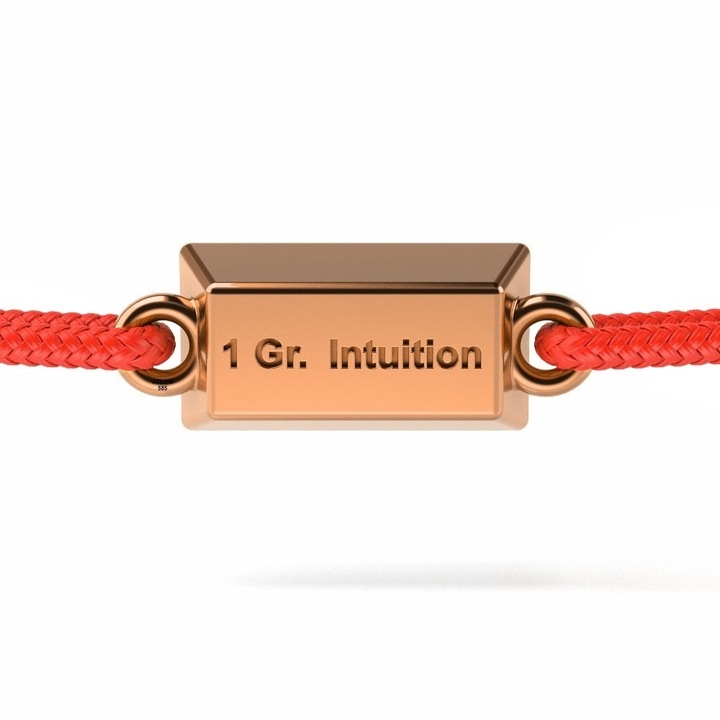 Гривна от розово злато с червена корда модел 1 Gram Love