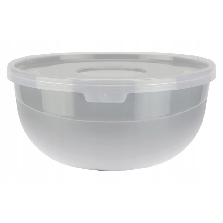 Bol plastic cu capac, Galicja, 700ml, gri, 14,5x7cm