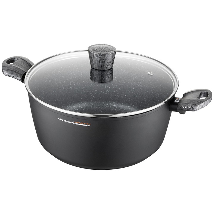 Oala pentru inductie, Florina, Aluminiu, Negru, 6.1l