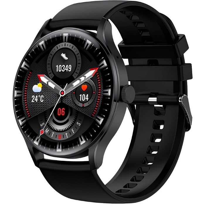 Avatar™ Fashion SmartWatch и фитнес гривна idealSTORE, FULL Touch HD 1.28, повикване с гласов асистент, Bluetooth повикване, NFC контрол на достъпа, Android-iOS, SpO2 мониторинг, сърдечен ритъм, сън, мулти-спорт, дълга батерия, черно издание