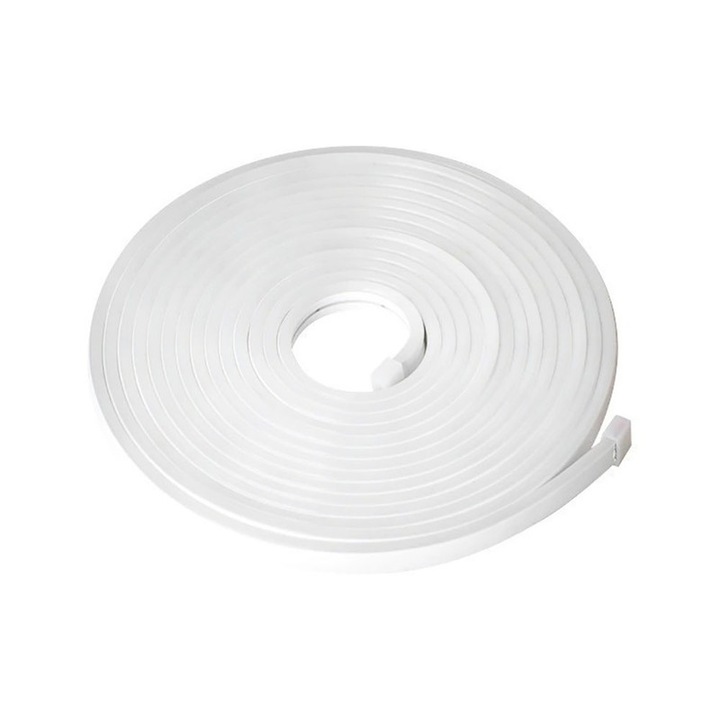 Светещ LED маркуч Неоново Топло бяло 12V Ролна LED лента 5m, BOMSTOM