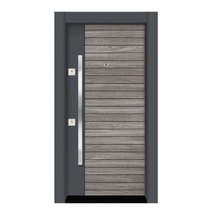 Usa metalica intrare apartament stanga, Efeclass, metal/mdf, gri deschis/gri antracit, 201x88 cm