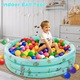 Piscina gonflabila cu podea moale pentru copii cu 50 bile colorate incluse, 100x35 cm, verde, Toyska®