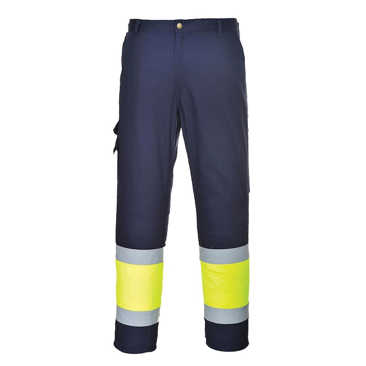 Pantaloni de lucru usori cu finisaj rezistent la apa si pete - Portwest L049 - galben/bleumarin, XXL