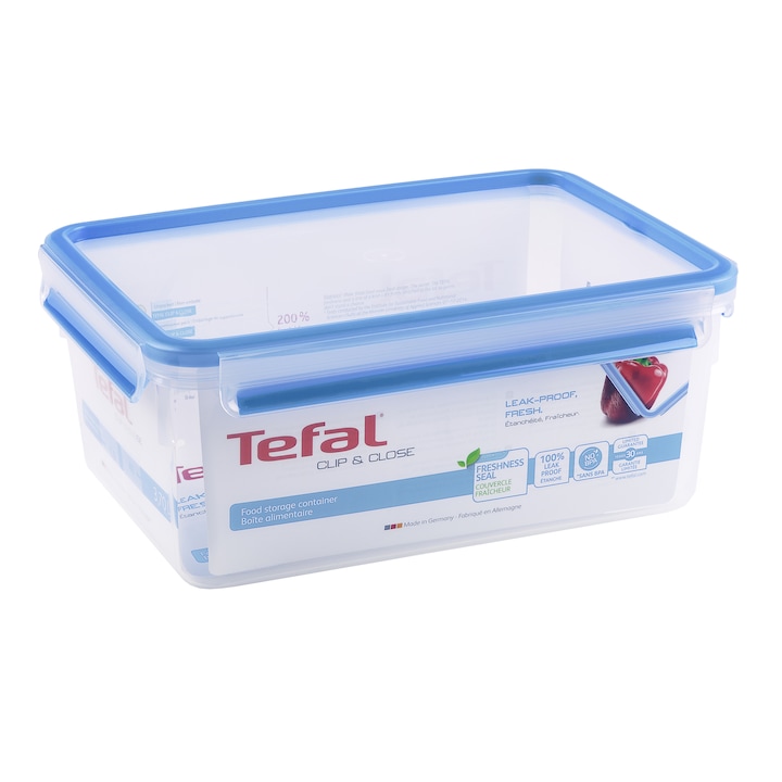 Caserola Tefal Clip&Close, 3.7L, 100% etans, compatibila cuptor cu microunde, plastic