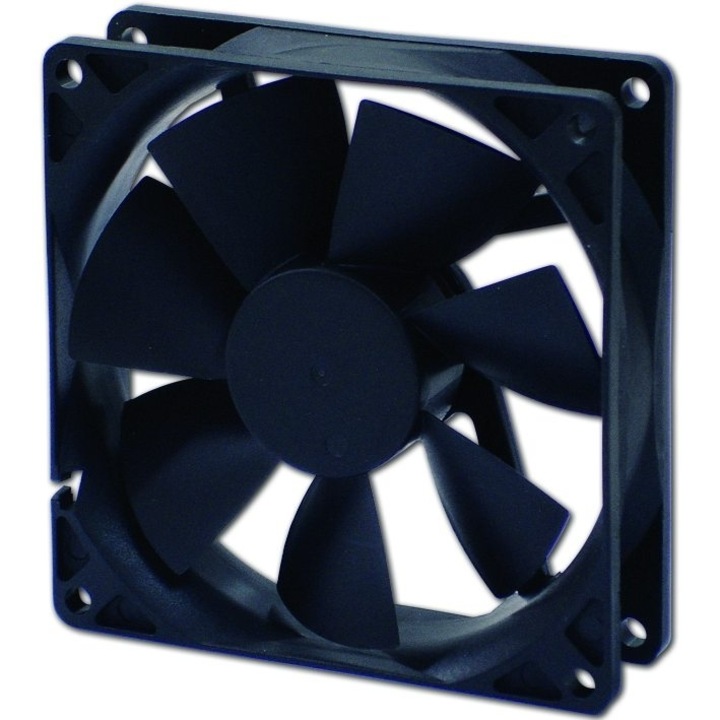 Ventilator computer, Evercool, EC14025H12BA, 2 rulmenti cu bile, 140x140x25mm, 3 pini, 1800RPM, 12V, Negru