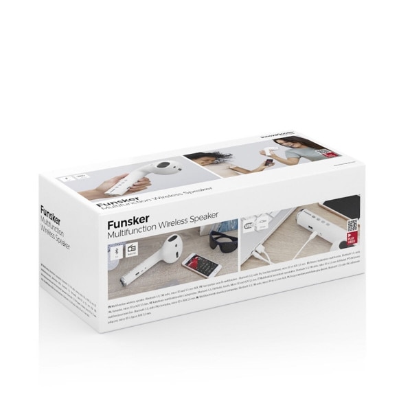 Boxa bluetooth portabila, Funsker, Radio FM, Microfon, intrare Card microSD, 1200 mAh, 5 W