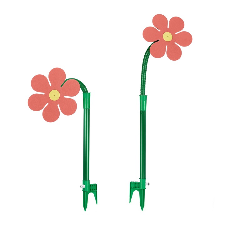 Irigator de gradina in forma de floare, set de 2 bucati, raza de actiune 6m, 105 x 28 cm