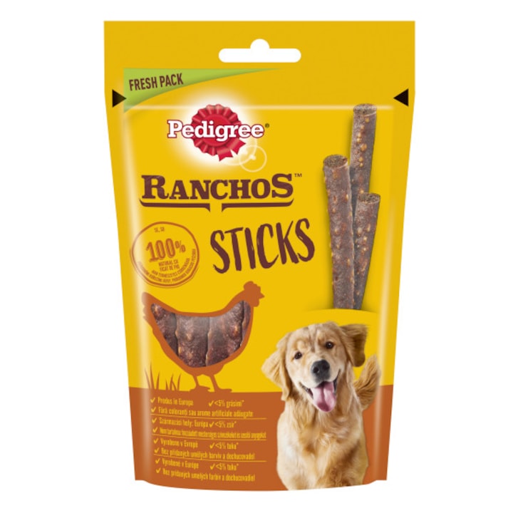 Награди за кучета Pedigree Ranchos Sticks, Пилешко, 10x60 гр