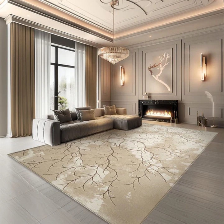 Covor Elif, geometric, crem/bej, crengute 100 x 200 cm