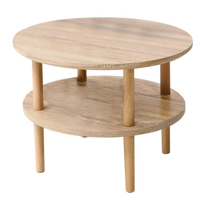 Masuta de cafea, stil modern, Naimeed 617, Salcam Deschis, Ø60x45cm