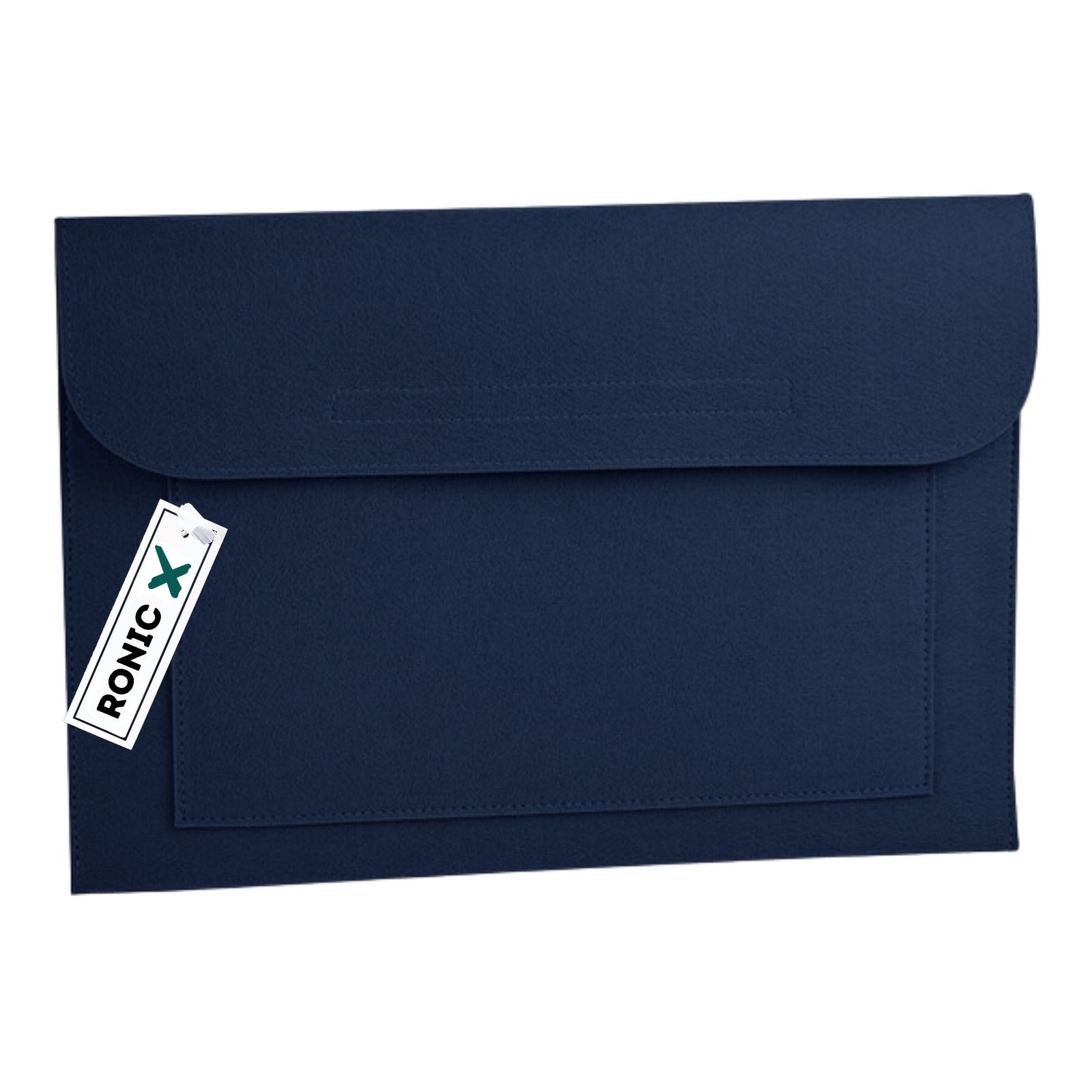 Husa de laptop Felt, compatibila cu Apple MacBook Air, MacBook Pro Touch Bar, 15.6" Inch si documente A4, Ronic, 41,5 x 28 cm, navy