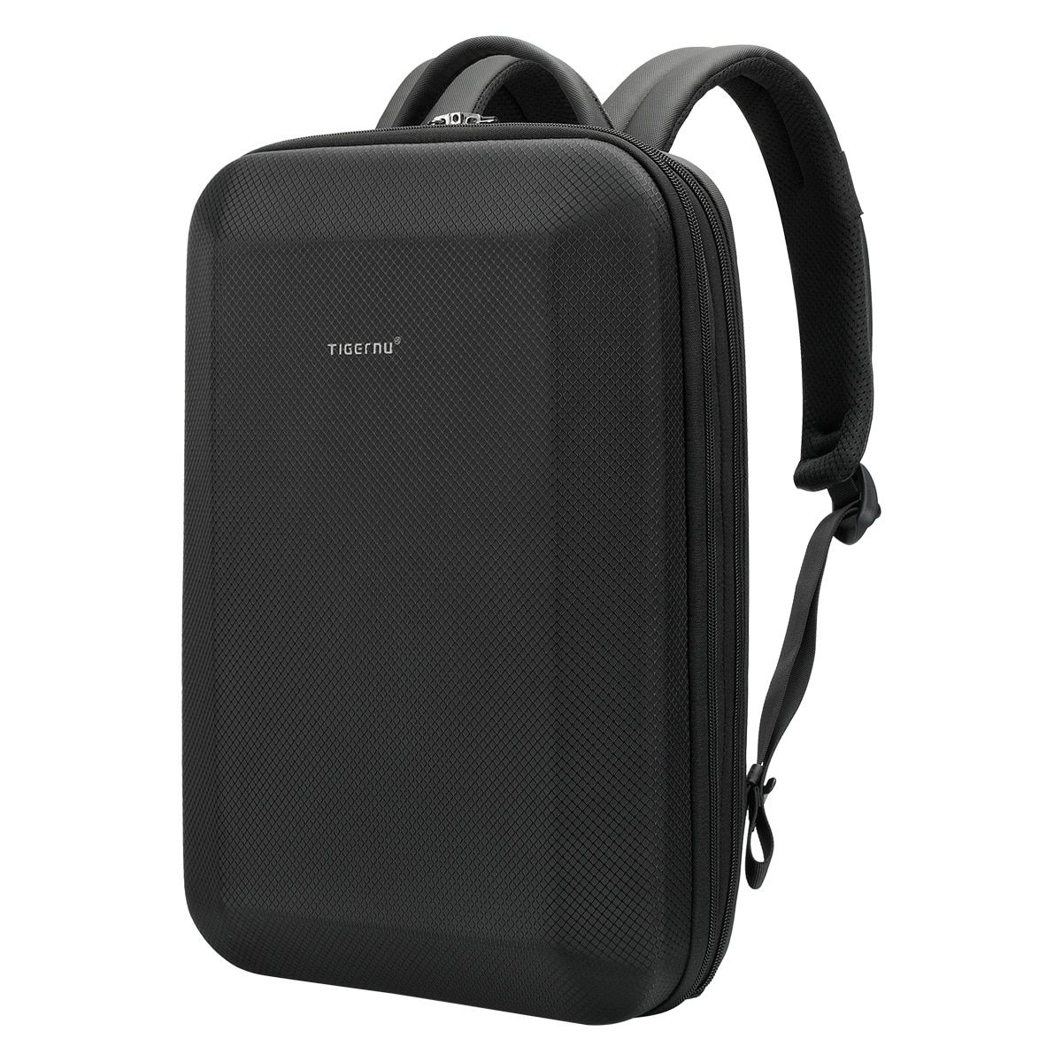 Rucsac laptop 15.6" business cu carcasa rigida din material impermeabil, expandabil, TIGERNU, 30x9/15x45 cm, Negru