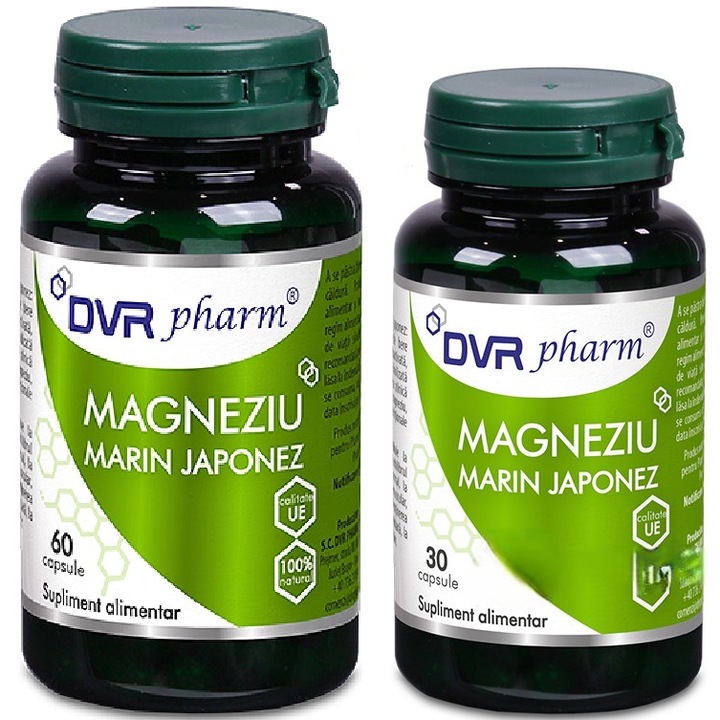 Pachet Magneziu marin japonez 2flacoane, 90 capsule, DVR Pharm