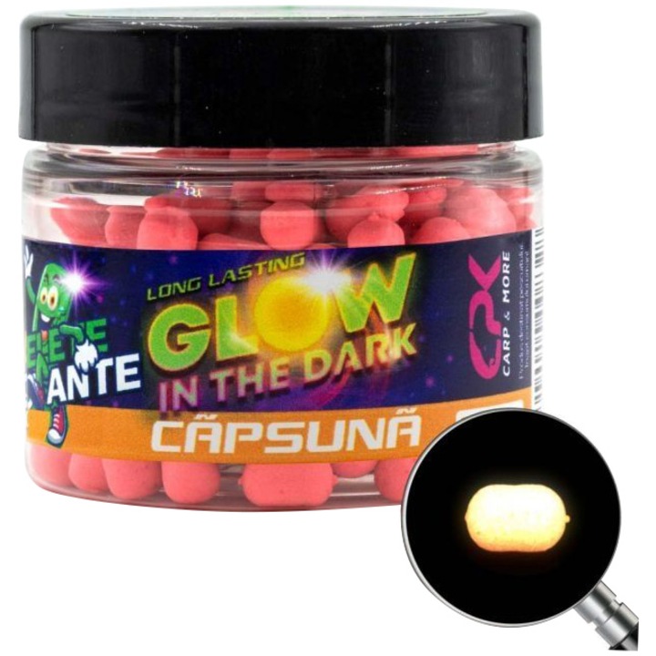 Плаващи пелети CPK Feeder Glow In The Dark Strawberry, 6 мм, 15 гр