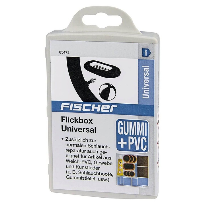 Kit pentru vulcanizare anvelope biciclete, Flickbox Universal, Fischer, 16 buc
