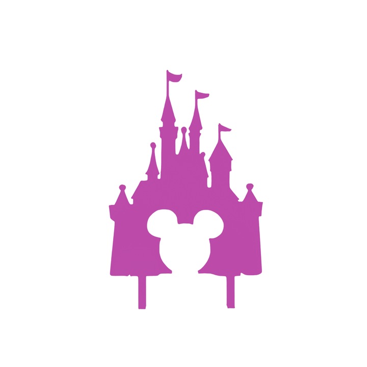 Tortafedő díszítés "MINNIE EGÉR KASTÉLY", világoslila 15,5 x 10 cm