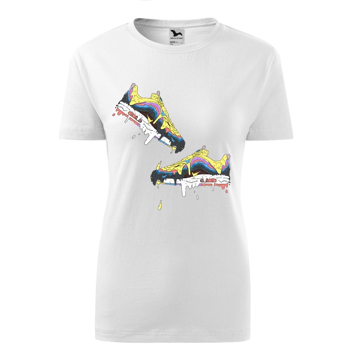 Tricou personalizat, model clasic, "Nike Snickers 5 Design", Malfini, Bumbac 100%, Alb, Dama, Marime XL