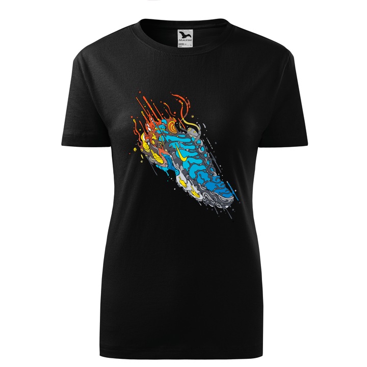 Tricou personalizat, model clasic, "Nike Snickers 7 Design", Malfini, Bumbac 100%, Negru, Dama, Marime XL