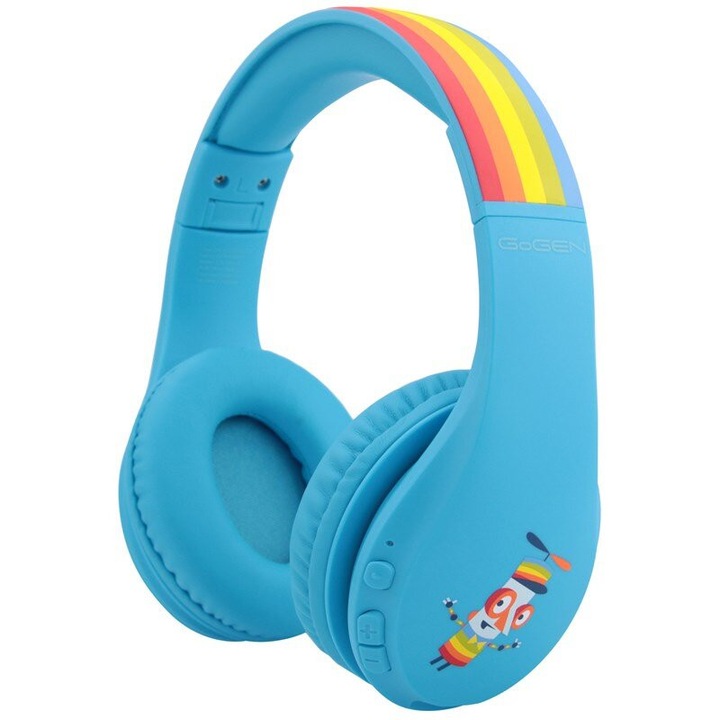 Безжични слушалки GoGEN Decek за деца, Bluetooth 5.2, ограничен обем, сини