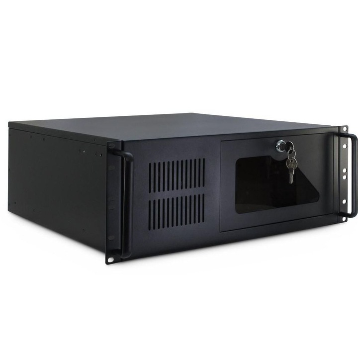 Компютърна кутия Inter-tech Server 4U-4088-S, Черен, Middle Tower