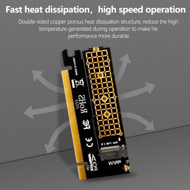 M.2 NVME към PCI-E x16 адаптер, JESWO, черен - eMAG.bg
