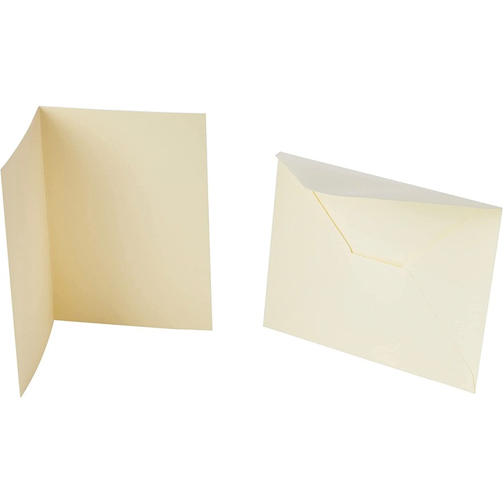 Kártyakészlet borítékokkal Anita's 211688036-20 DC-1, A6(105x148mm), 240g/m2, 20 db, Üres, Krém