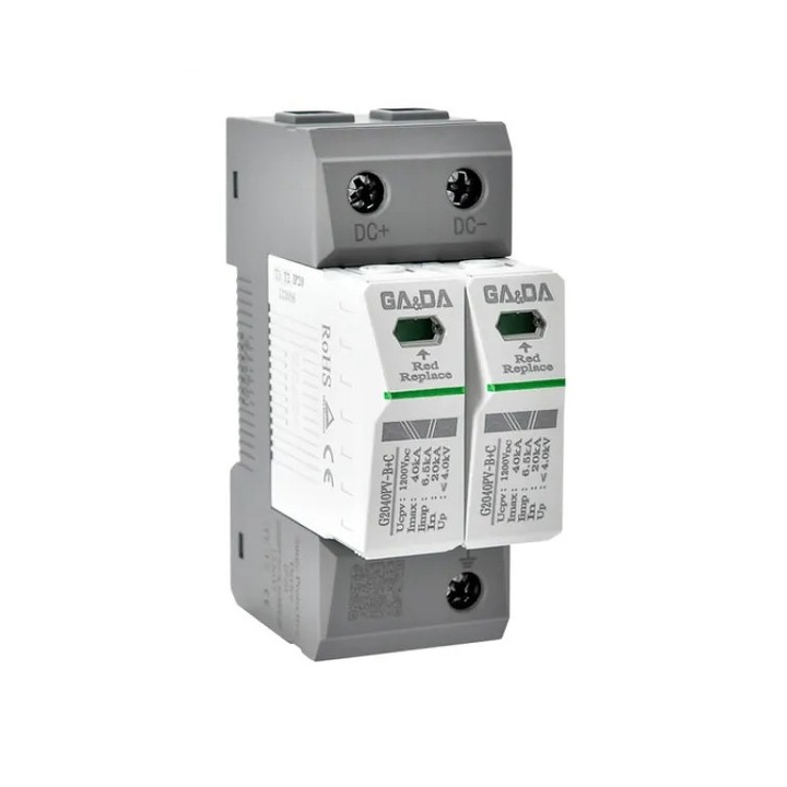 Siguranta Protectie Supratensiune SPD 2P 1000V Descarcator Curent Continuu 20KA-40KA